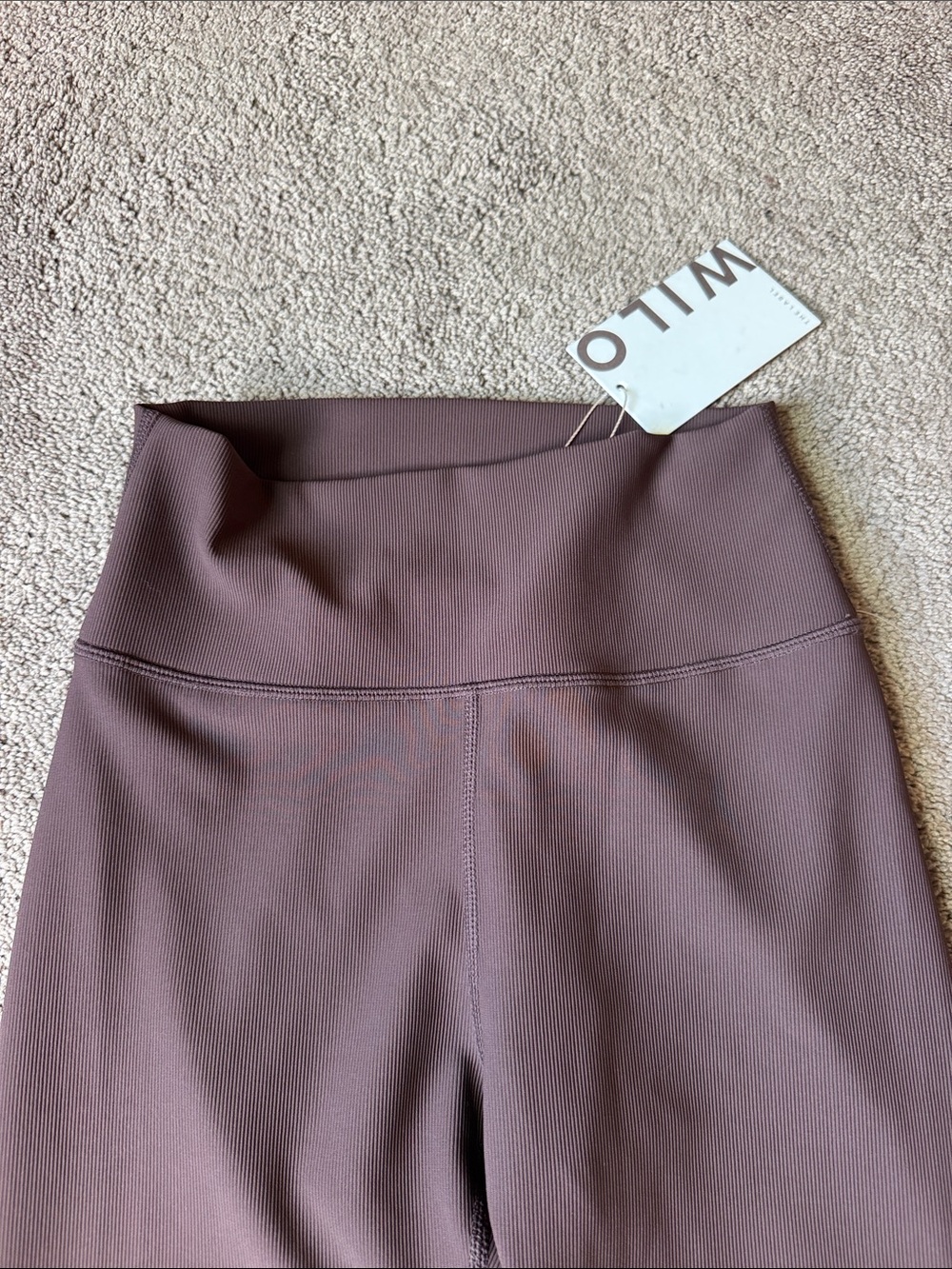 Wilo The Label Brown Ribbed High Rise Performance Leggings NWT SIZE S - Picture 2 of 7